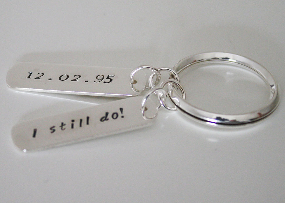 Thumbnail: Personalized Silver Wedding Anniversary Key Chain