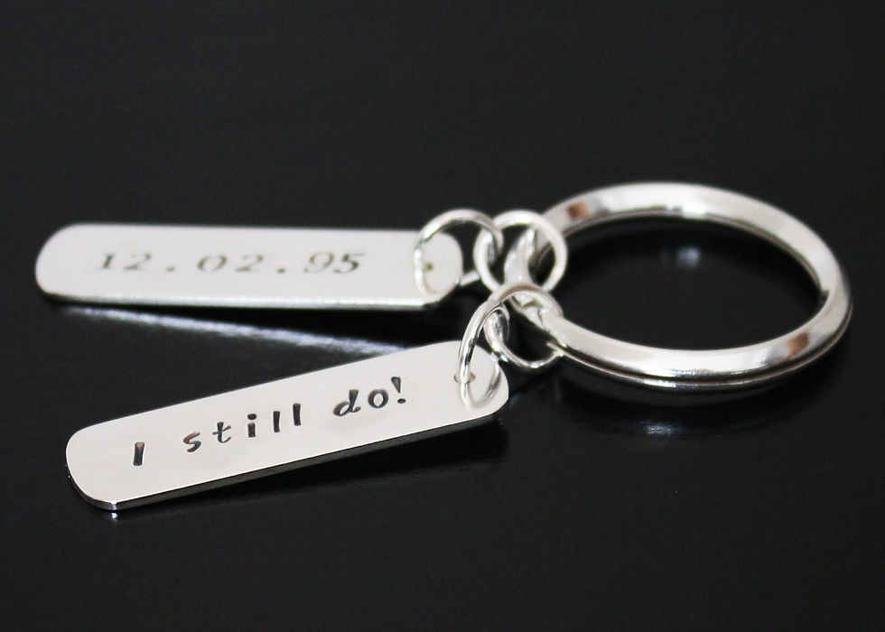 Thumbnail: Personalized Silver Wedding Anniversary Key Chain