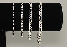 1 Womens Solid Silver Figaro Bracelet.jpg