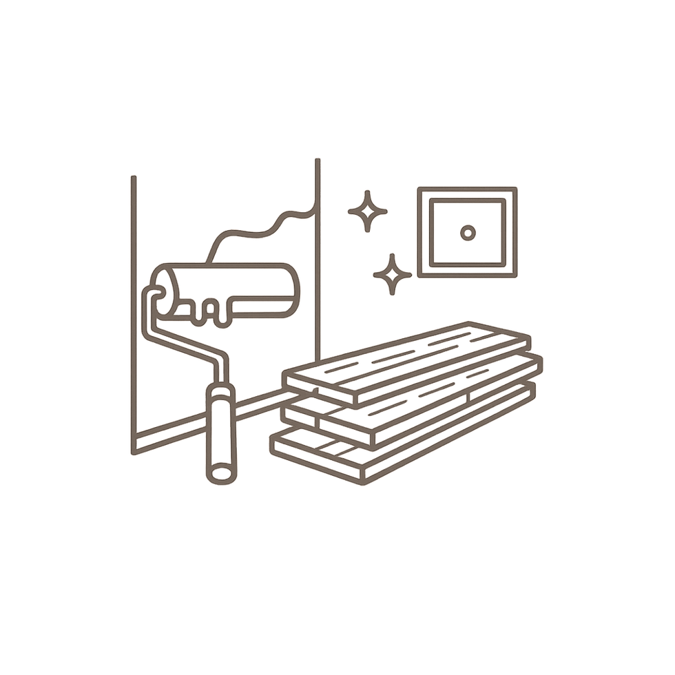 Icon of water damage reconstruction and wall painting.