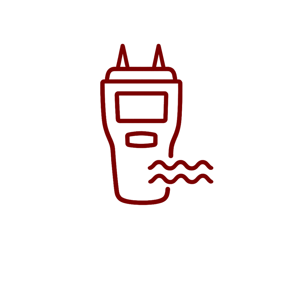 Moisture meter icon for water damage reconstruction