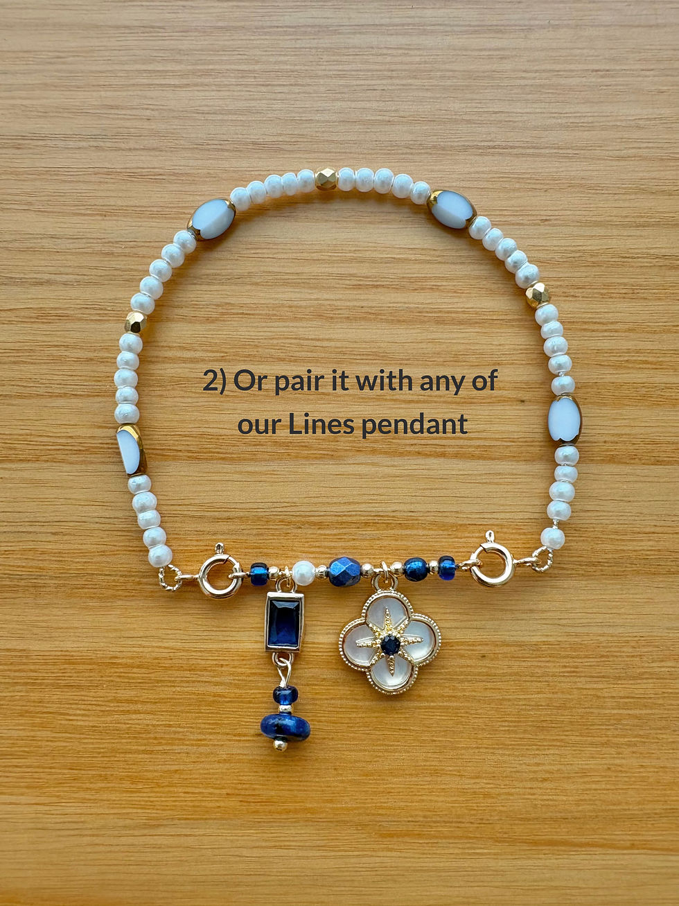 Thumbnail: Lines series - Handbeaded Duo Arc Wristlet
