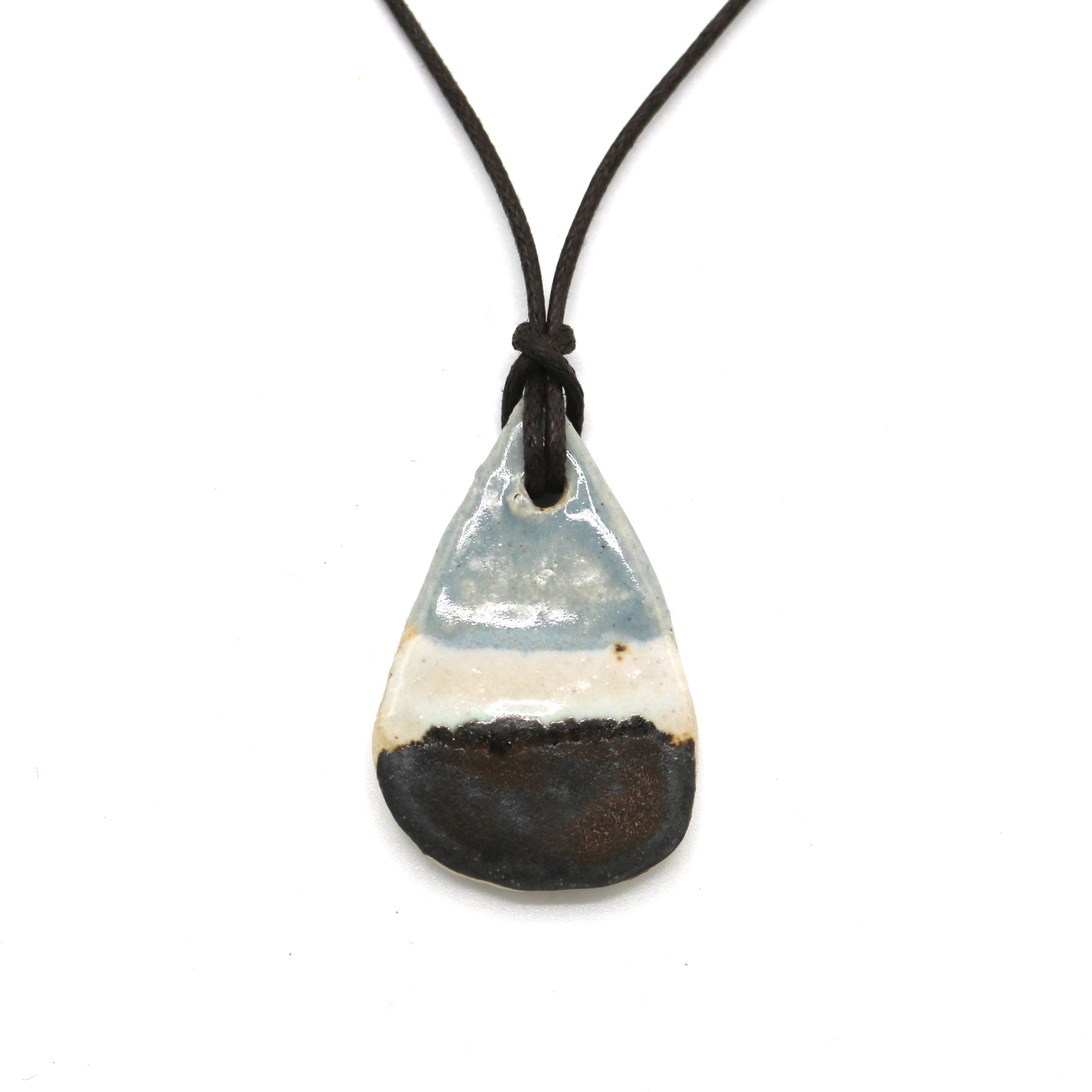 Striped Ceramic Teardrop Pendant