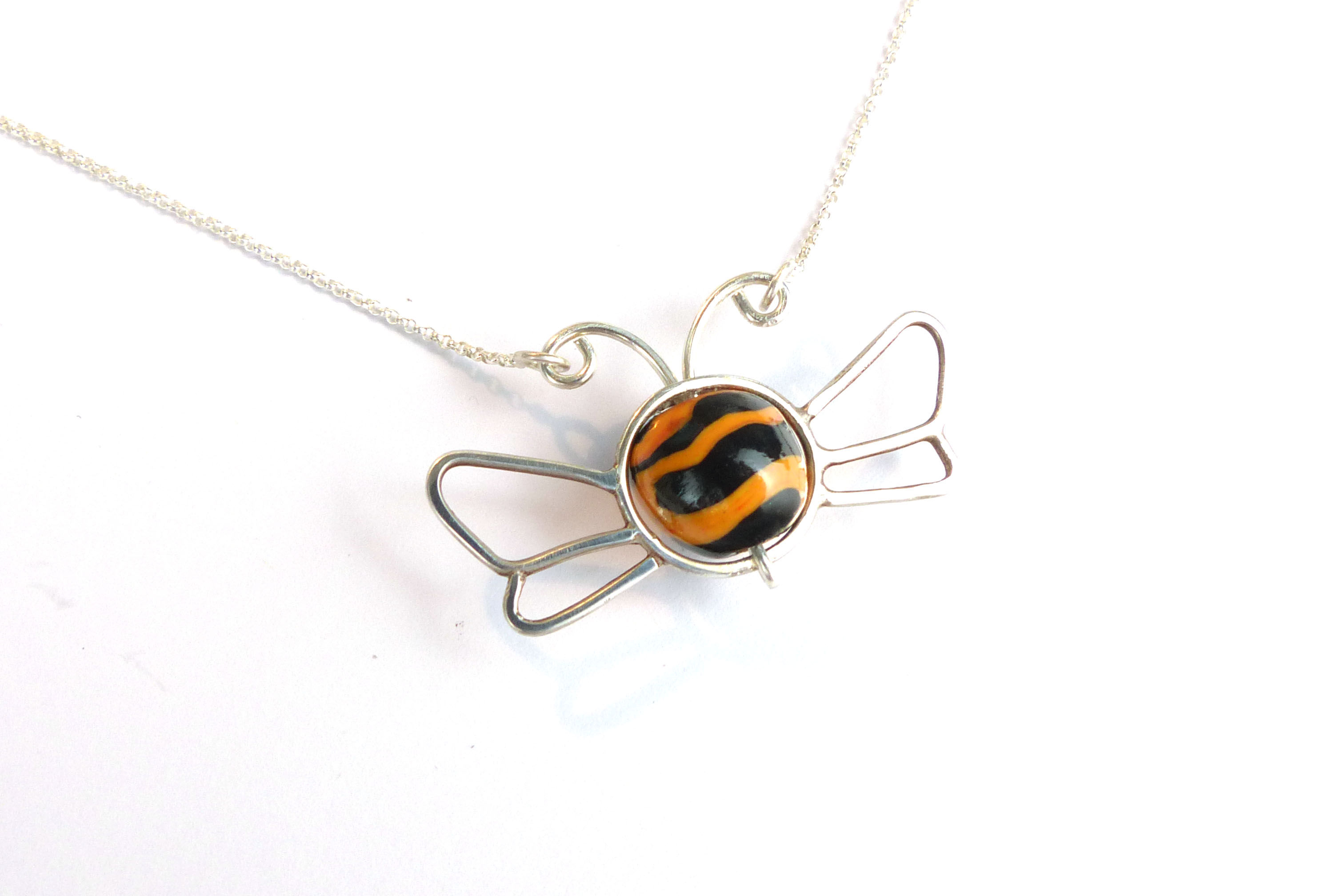 Sterling Silver Bee Pendant Necklace