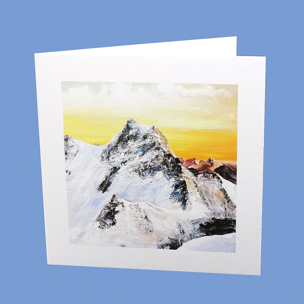 Snowy Mountain Art Greetings Card