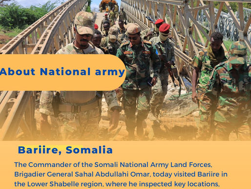 Somali Army Commander Visits Bariire, Vows to Eliminate Remaining Al-Shabaab Hideouts