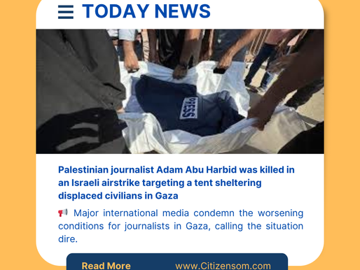 Palestinian Journalist Adam Abu Harbid Killed in Israeli Airstrike on Displacement Camp in Gaza