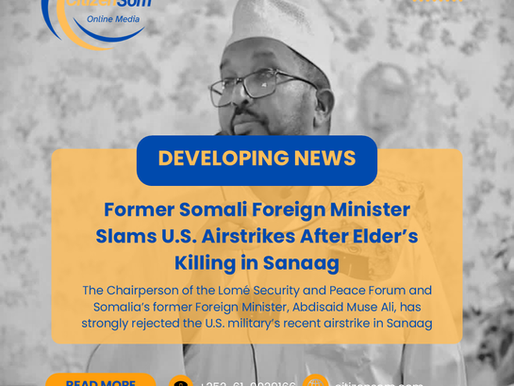 Former Somali Foreign Minister Slams U.S. Airstrikes After Elder’s Killing in Sanaag