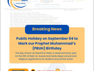 Public Holiday on September 04 to Mark Prophet Muhammad’s (PBUH) Birthday