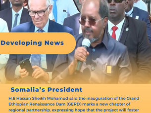 Somalia’s President Welcomes GERD as Symbol of Regional Unity
