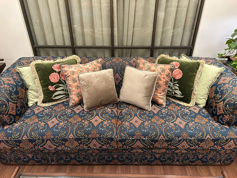 🛋️ How New Cushions Completely Transformed This Printed Couch: Styling Inspiration