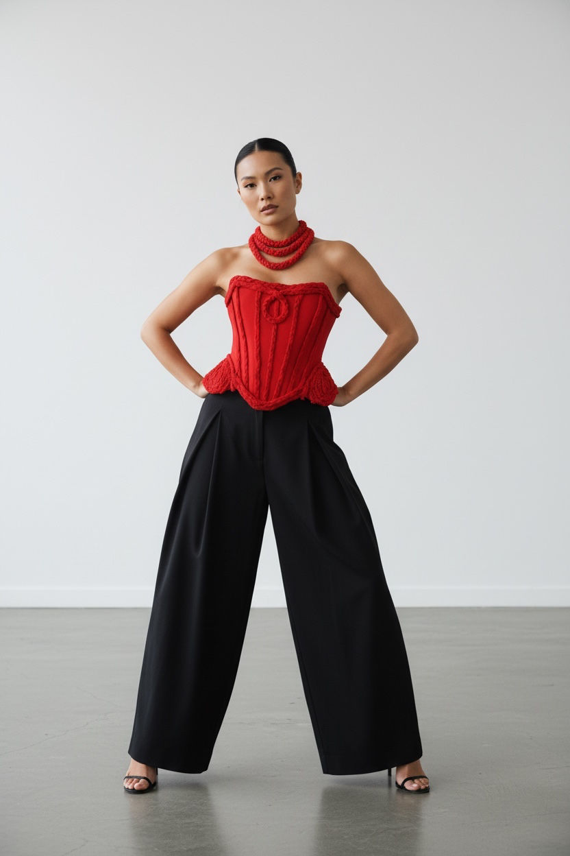 Miniature : Özel design örgü peplum detaylı büstiyer korse