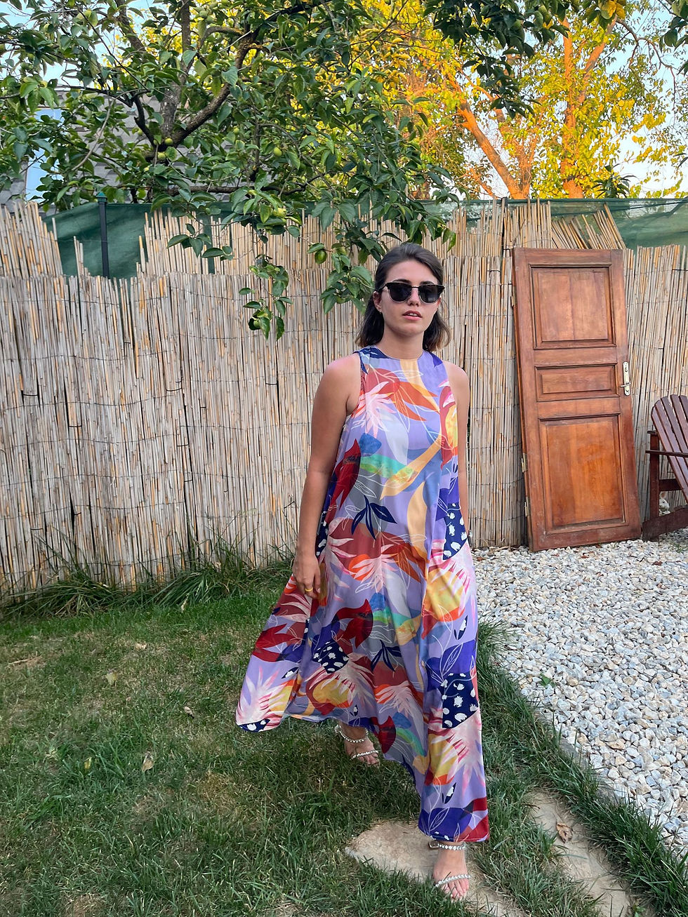 Özel tasarım mat saten maxi elbise