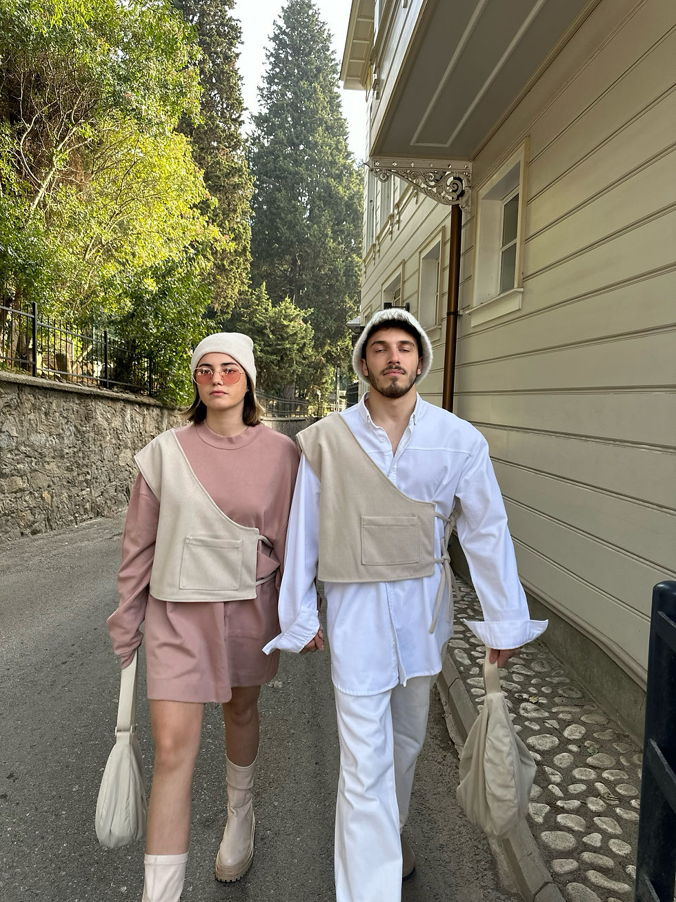 Küçük resim: Premium Unisex Oversize Tek omuz bağlama detaylı yelek