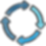 Circular loop of blue arrows forming cycle, representing continuous process flow.