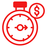 Stopwatch with dollar sign icon