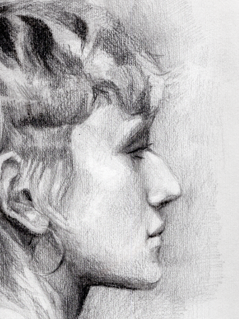 Thumbnail: Portrait Study in charcoal & graphite