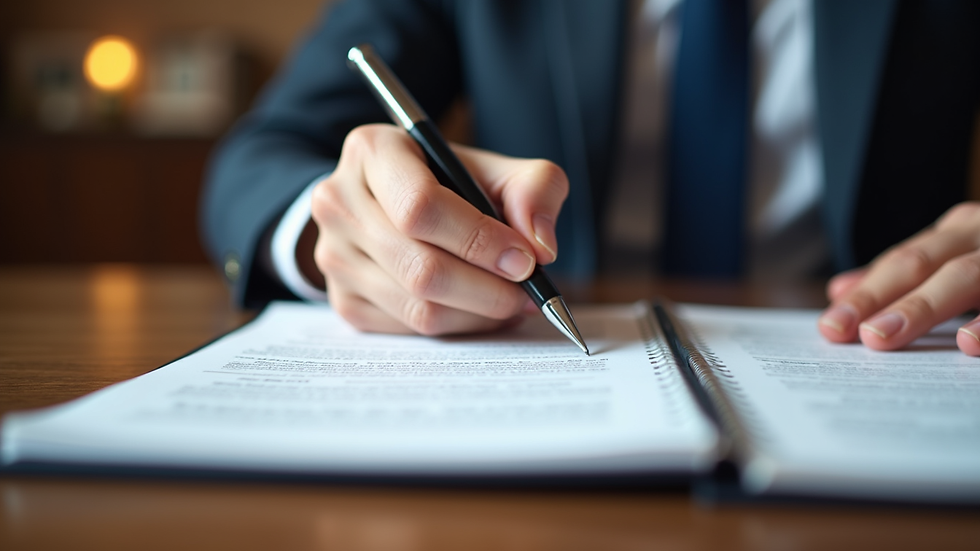 Close-up view of a credible witness signing a notary journal