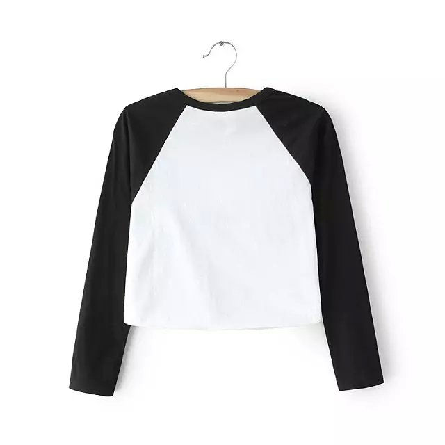 Thumbnail: Poly-Cotton Cropped 3/4 Sleeve Raglan