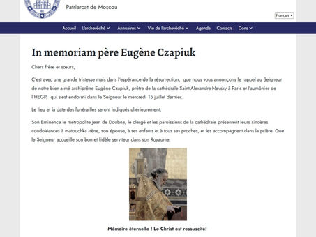 In Memoriam père Eugène Czapiuk