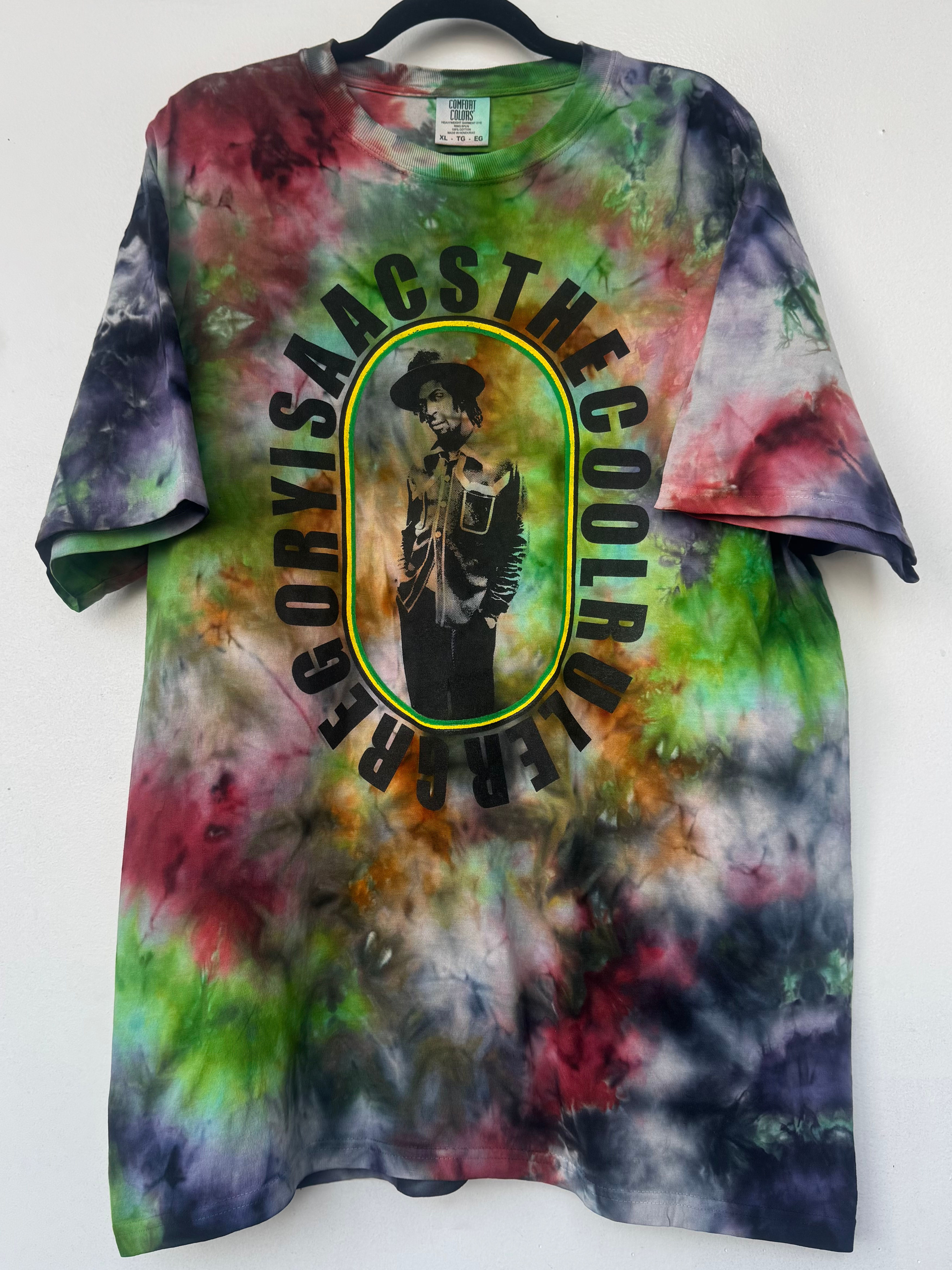 XL Ice Dyed Gregory Isaacs Tee on Comfort Colors