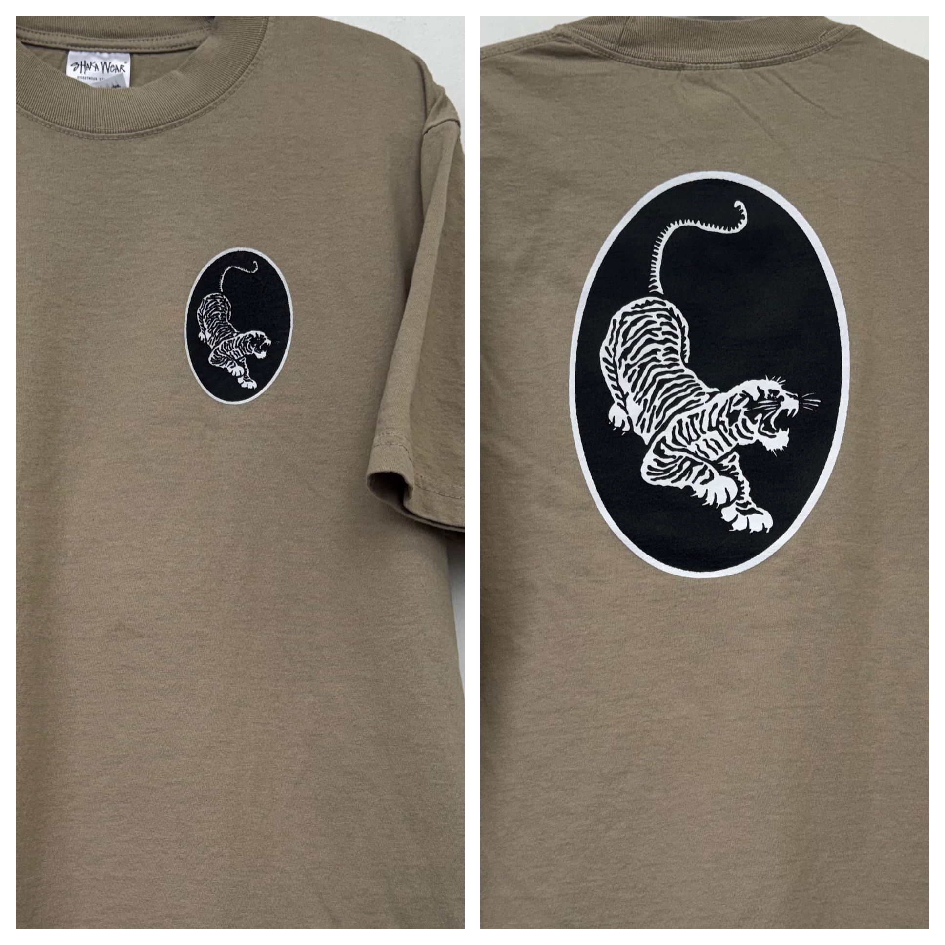 Tiger on Oatmeal SHAKA WEAR 100% Cotton
