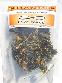 A bag containing organic kale chips