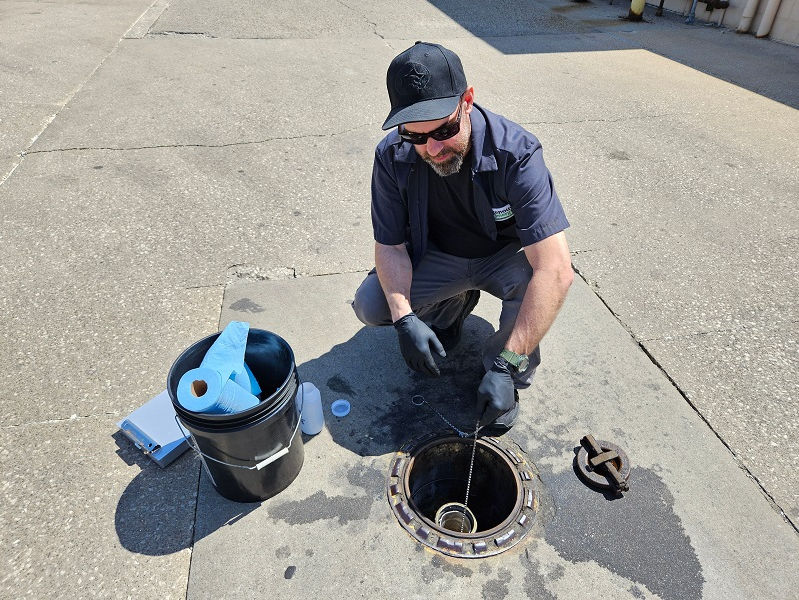 Using a tank-bottom sampling device, collect fuel samples at least once per year to check for potential contaminants. (Photo: Michigan Advanced Biofuels Coalition)