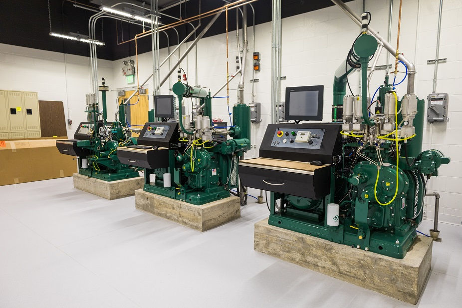 The expanded lab includes new cetane- and octane-rating engines. (Photo: Iowa Central Community College)