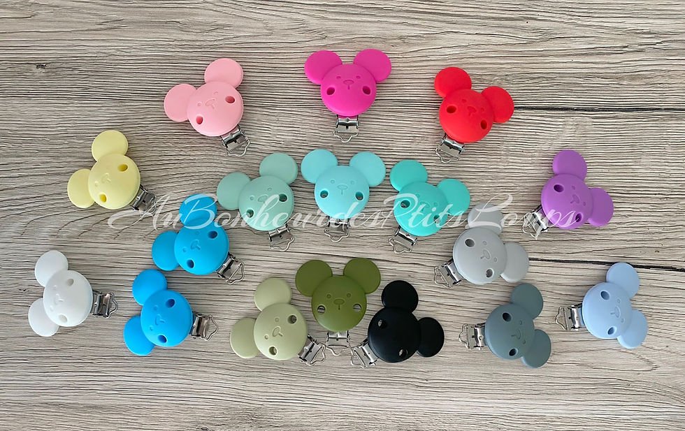 Miniature : Attache lolette Ourson (15 couleurs de clip à choix)