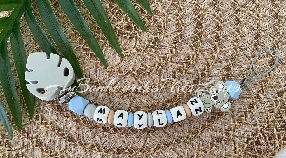 Miniature : Attache lolette Feuille (10 couleurs à choix)