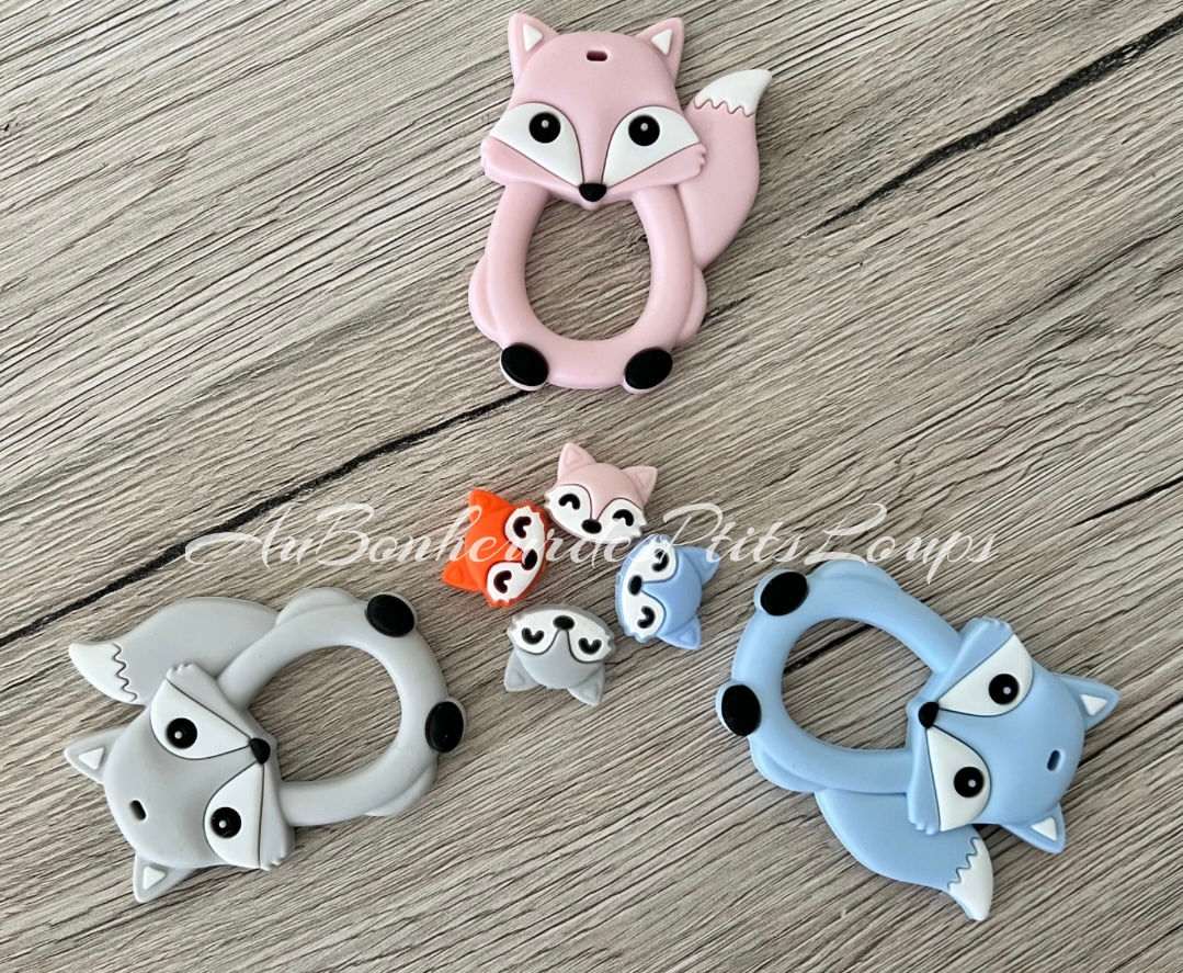 Anneau de dentition Renard (3 couleurs à choix)