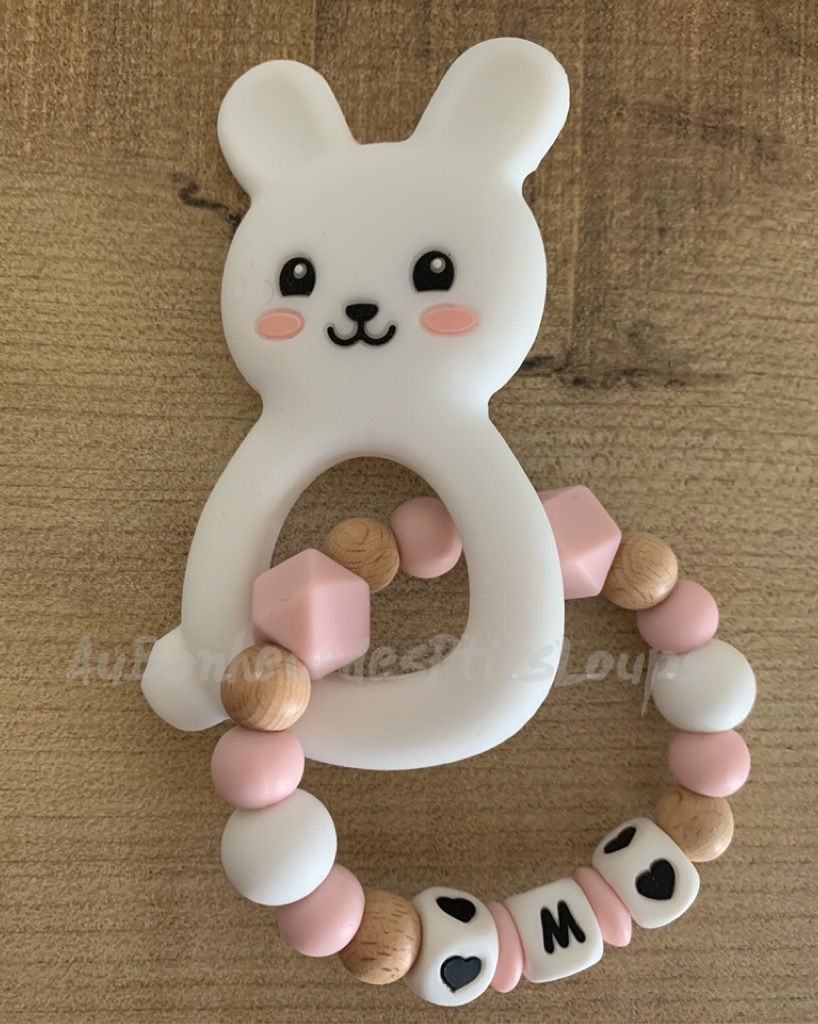 Miniature : Anneau de dentition mi bois mi silicone