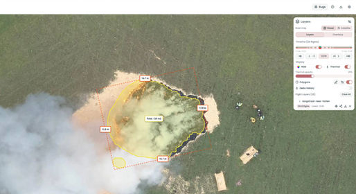 CHRIS showcasing polygons during an active burn