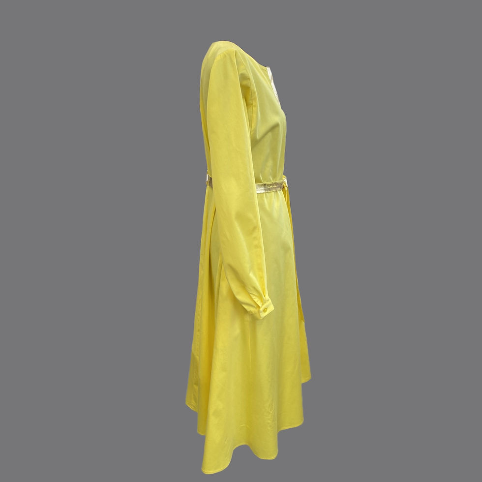 Thumbnail: Midi Yellow Dress Long Sleeves