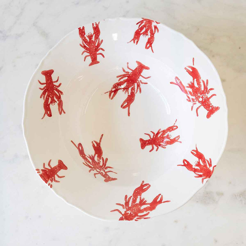 Watercolor Crawfish Serving Bowl