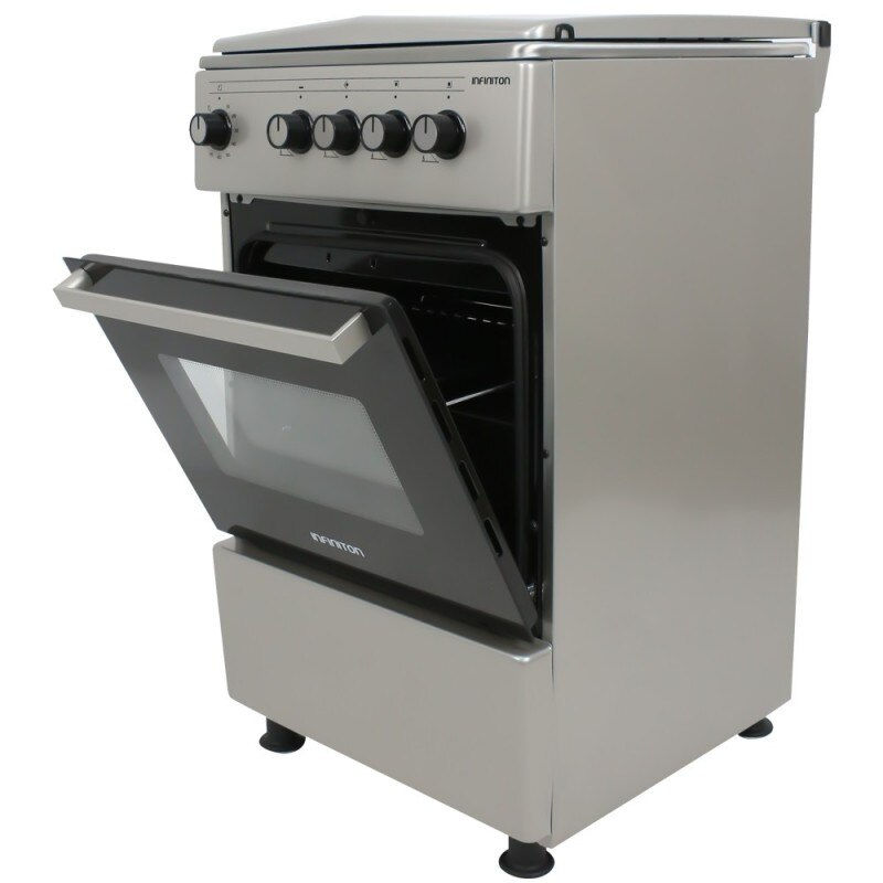 Miniatura: Estufa de gas natural, butano con horno-Infiniton - Inox , 3 fuegos, ancho 50cm