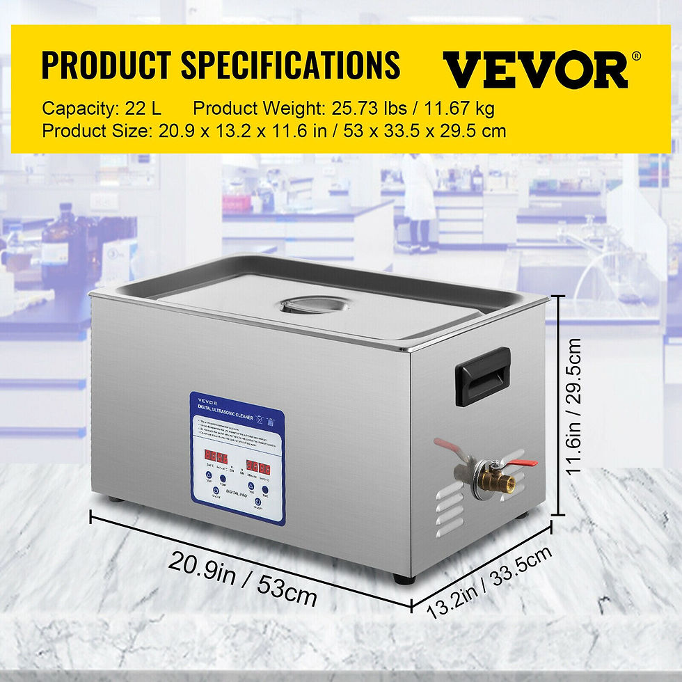 Miniatura: VEVOR 2L 3L 6L 10L 15L 22L 30L Limpiador Ultrasónico Portátil Electrodomésticos