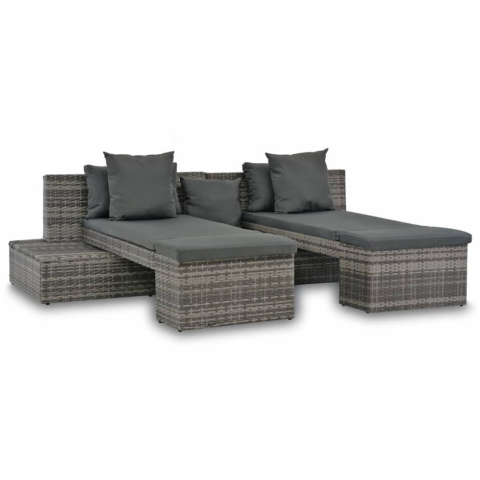 Miniatura: VidaXL garden furniture Set 4 PCs and synthetic rattan cushions Gray