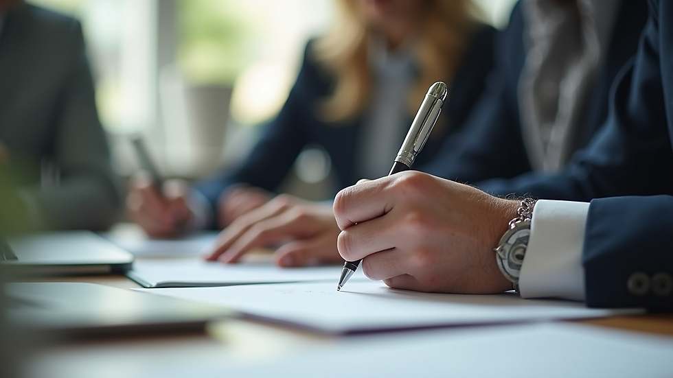 Close-up view of a person writing notes during a job skills workshop