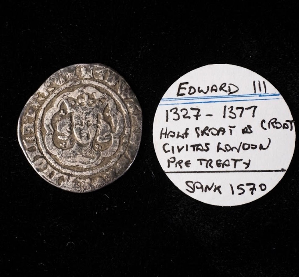 Thumbnail: Edward 111 half groat pre treaty periodmm cross  pattee