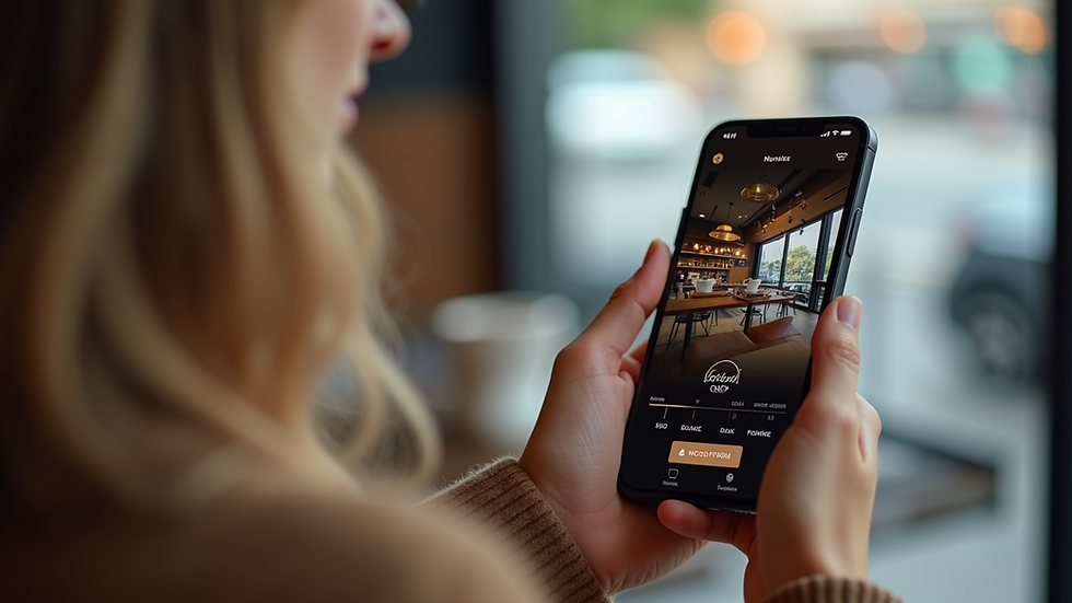 Close-up view of a smartphone displaying a coffee shop app