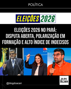 ELEIÇÕES 2026 NO PARÁ: DISPUTA ABERTA, POLARIZAÇÃO EM FORMAÇÃO E ALTO ÍNDICE DE INDECISOS