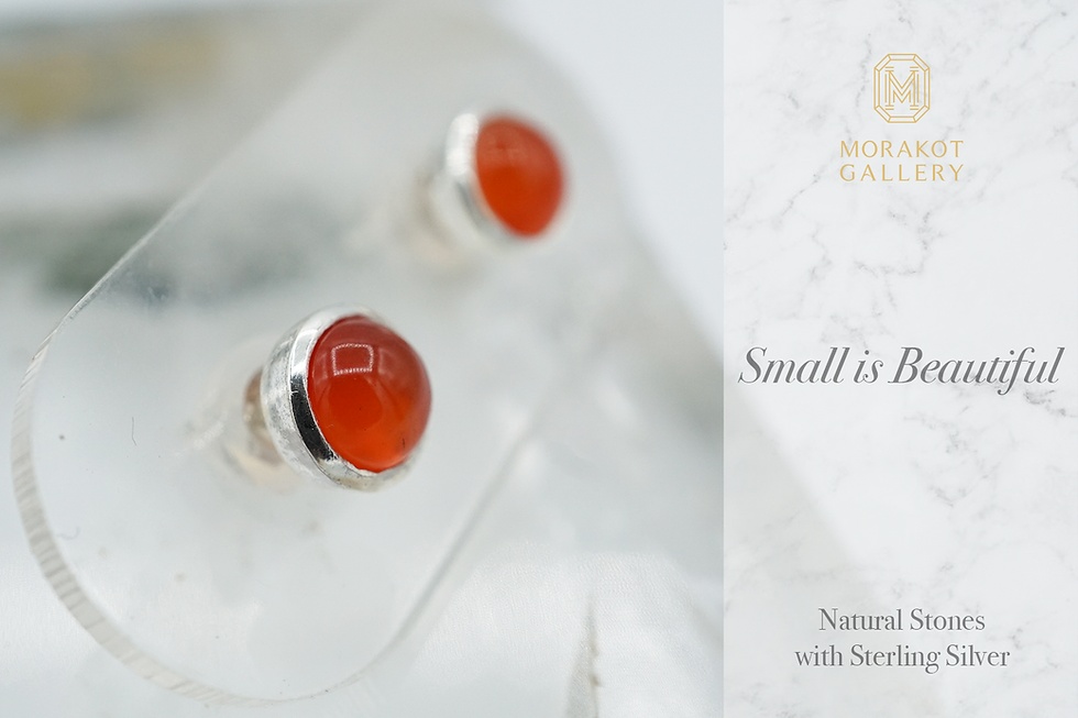 Thumbnail: Natural Stone Silver Stud Earrings