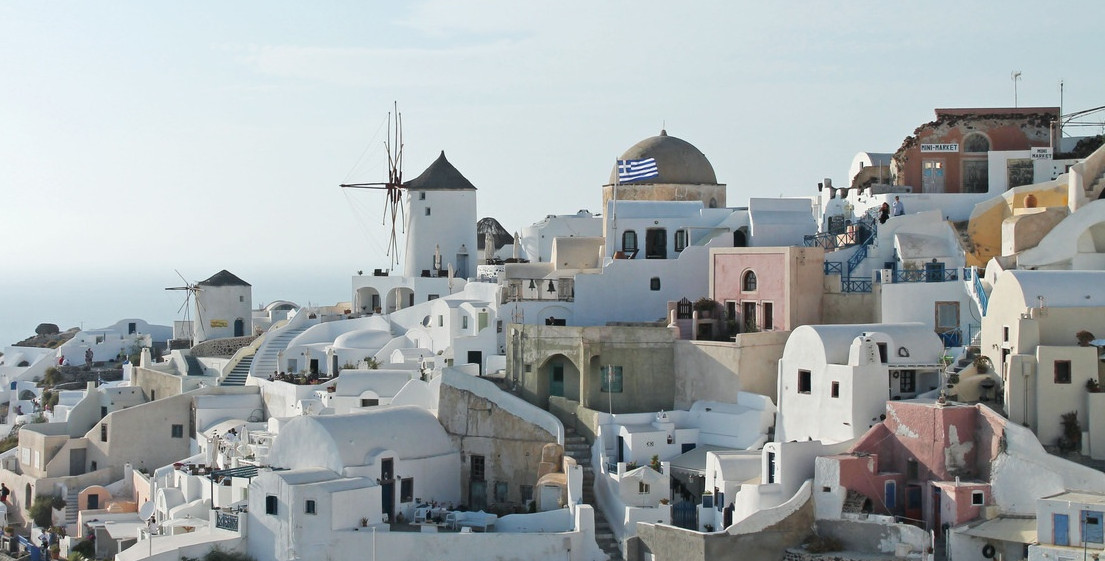 Greece City White Houses
