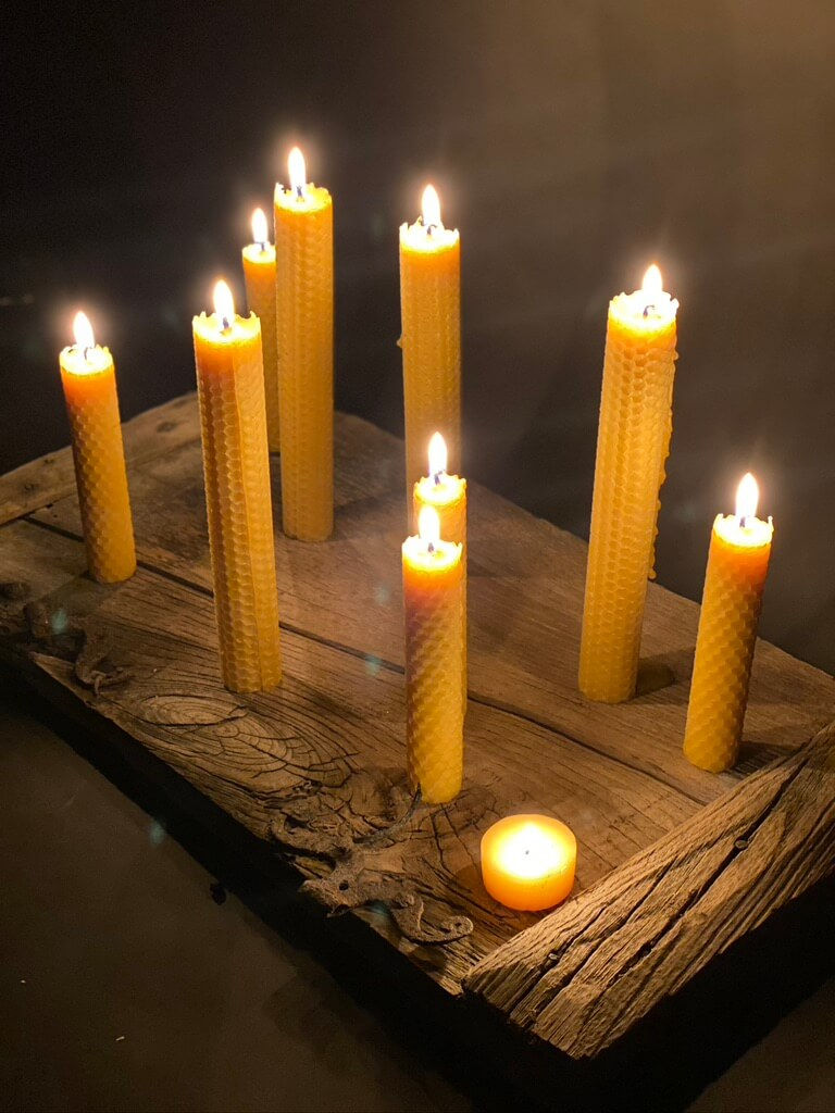 flamme bougie cire abeille