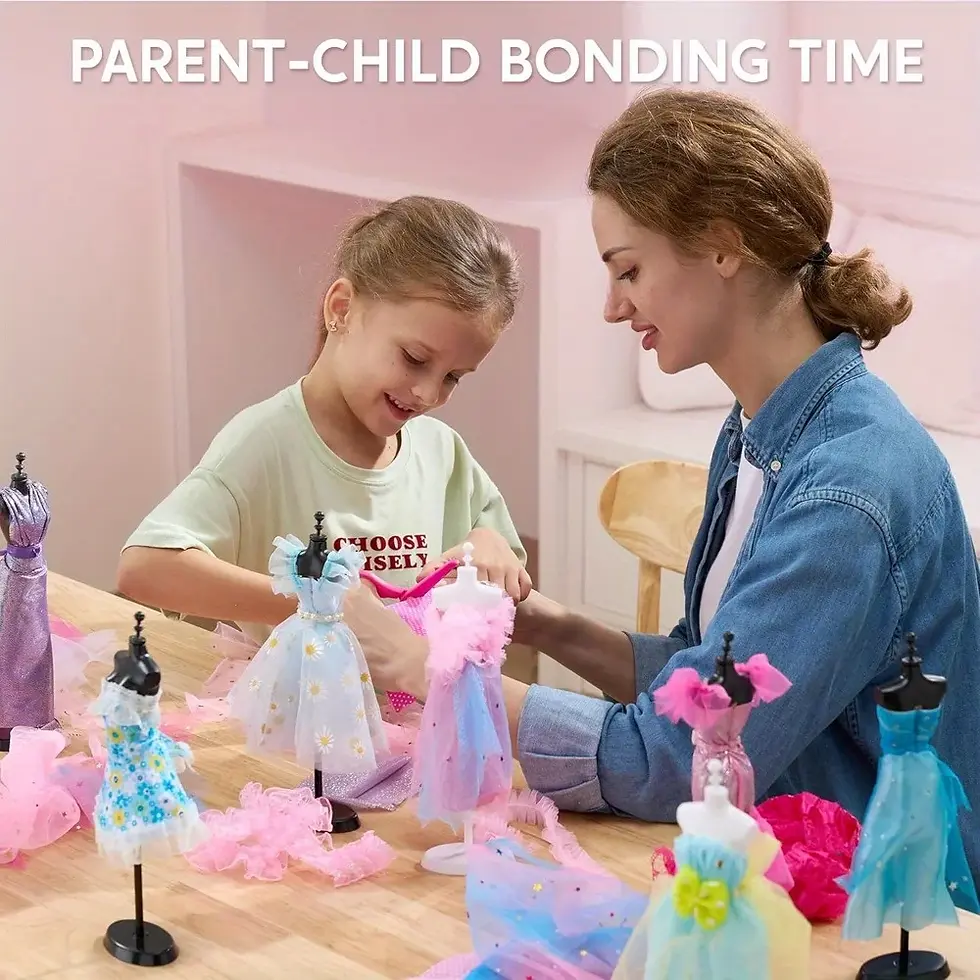 Thumbnail: 400PCS Fashion Design Sewing Kit with 3 Mannequins for Kids