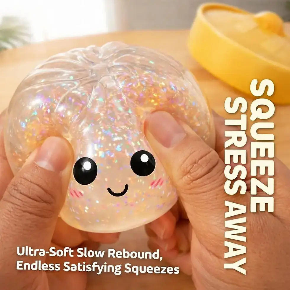 Thumbnail: Dumpling Squishy Stress Ball Sensory Fidget Toy with Steamer