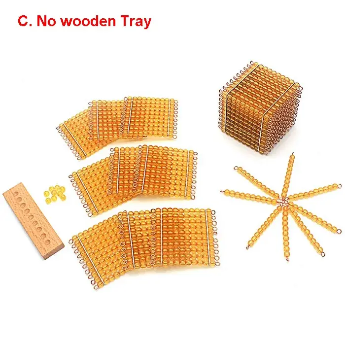Thumbnail: Montessori Math Educational Toys Gold Beads Material Symbols With Trays Kids