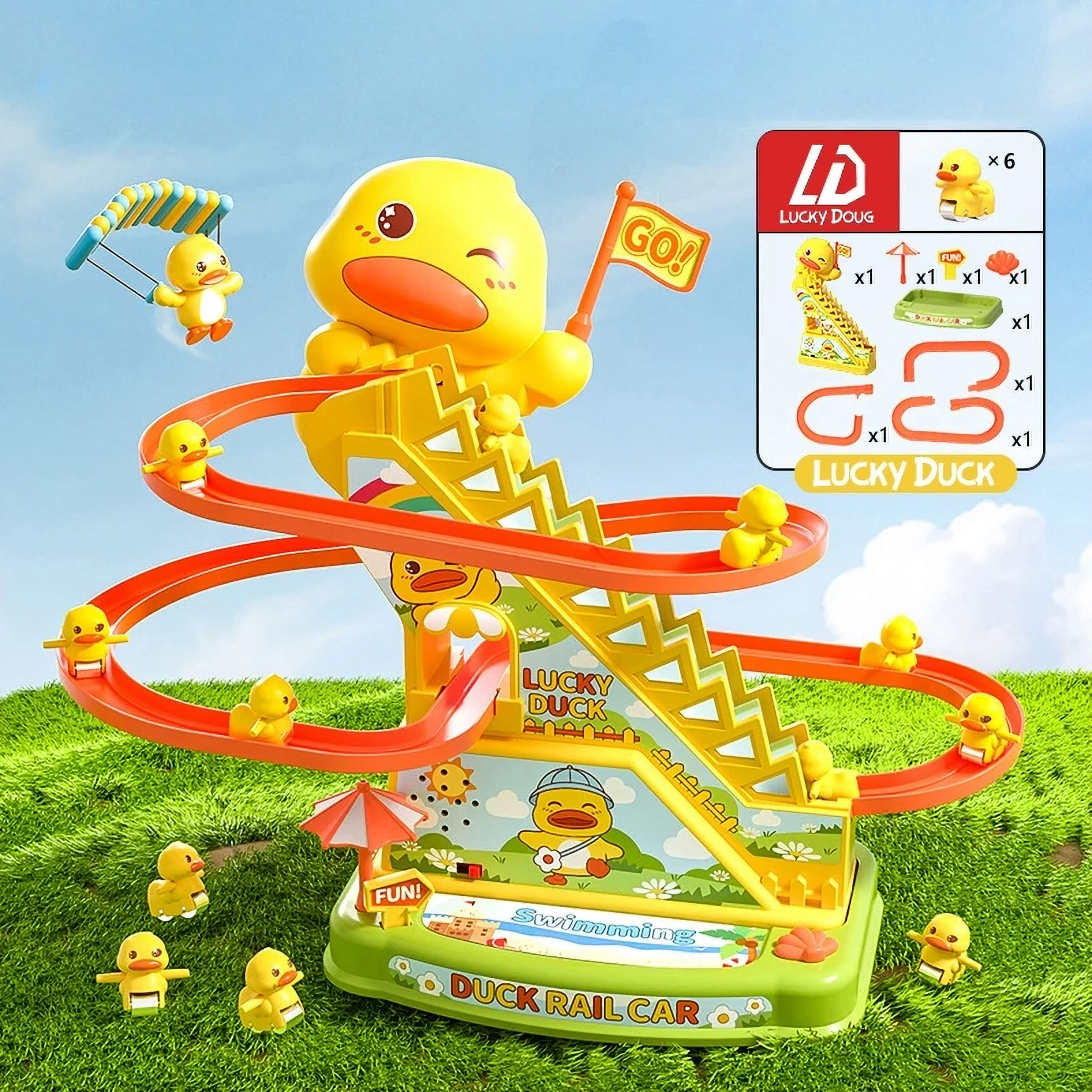 Electric Duck Track Slide Toy with Lights & Music – Interactive Toddler Toy